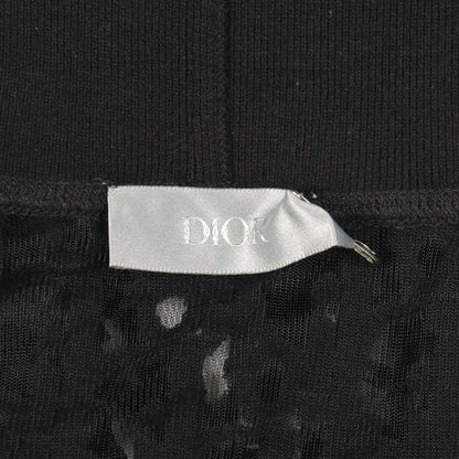 オブリーク シースルーガーゼ タートルネック ニット コットン ナイロン ブラック ディオール トップス DIOR