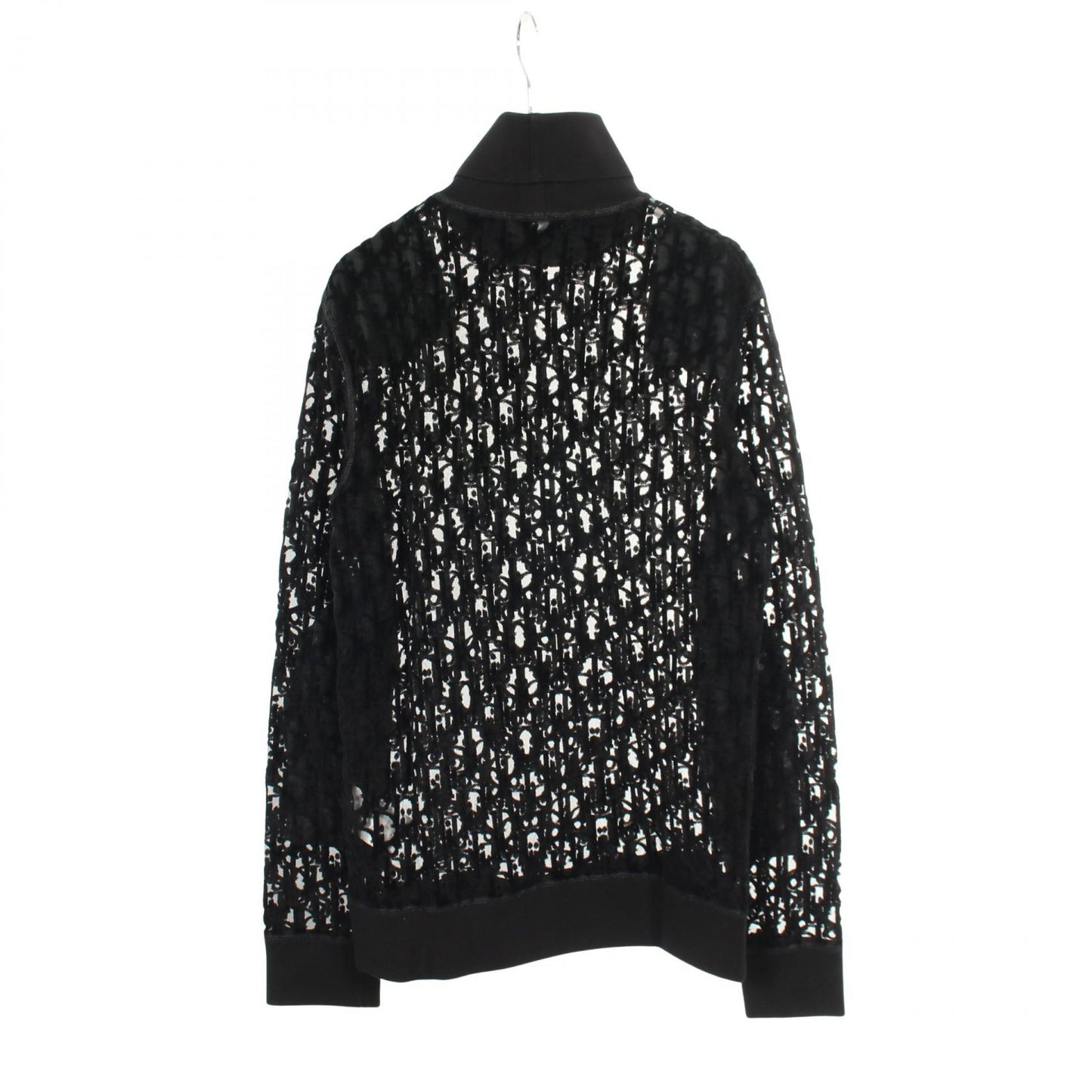 オブリーク シースルーガーゼ タートルネック ニット コットン ナイロン ブラック ディオール トップス DIOR