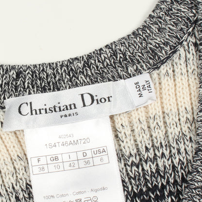 ボーダー ニット タンクトップ コットン ダークネイビー アイボリー クリスチャンディオール トップス Christian Dior
