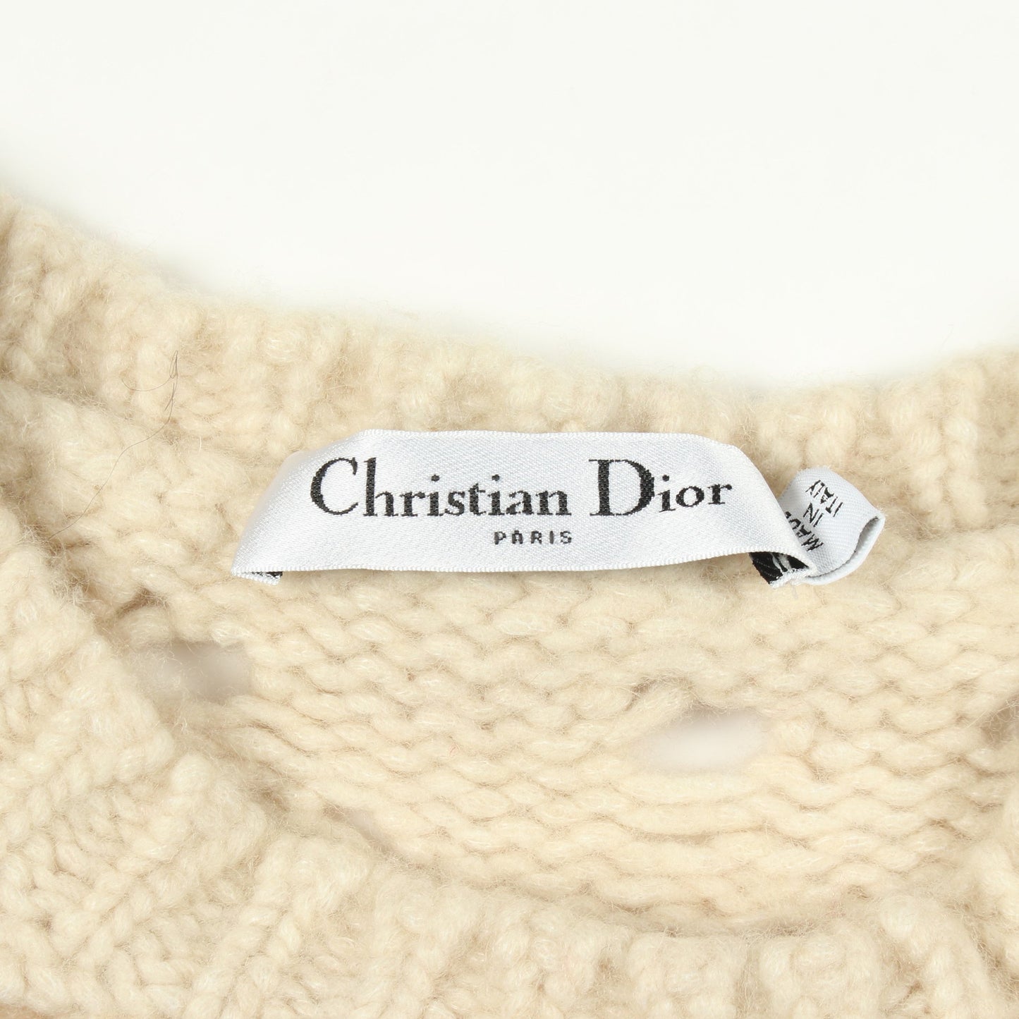 クロシェ 半袖 ニット ウール カシミヤ ベージュ クリスチャンディオール トップス Christian Dior