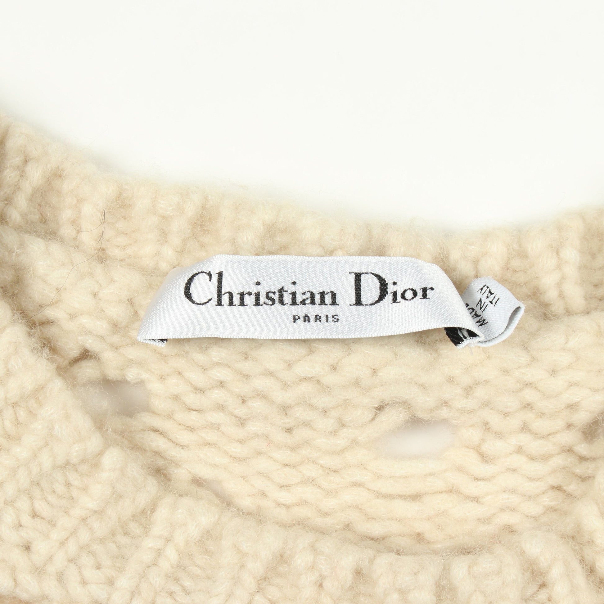 クロシェ 半袖 ニット ウール カシミヤ ベージュ クリスチャンディオール トップス Christian Dior