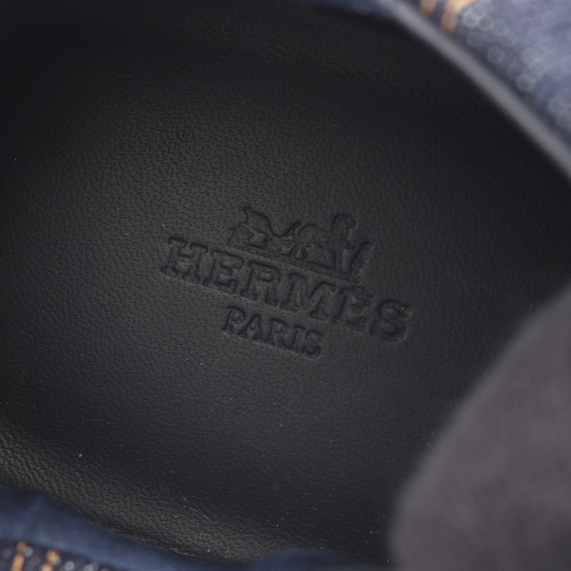 アンヴォル スニーカー デニム スエード インディゴブルー ライトブラウン エルメス シューズ HERMES