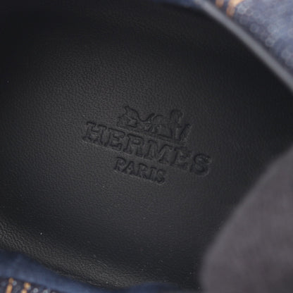 アンヴォル スニーカー デニム スエード インディゴブルー ライトブラウン エルメス シューズ HERMES