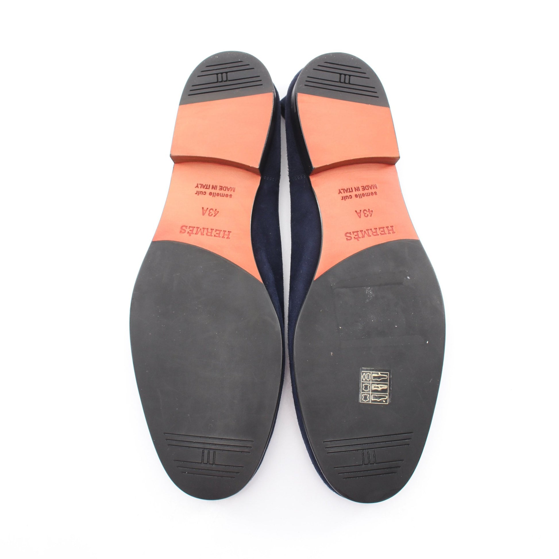 エクリプス モカシン スエード ネイビー エルメス シューズ HERMES