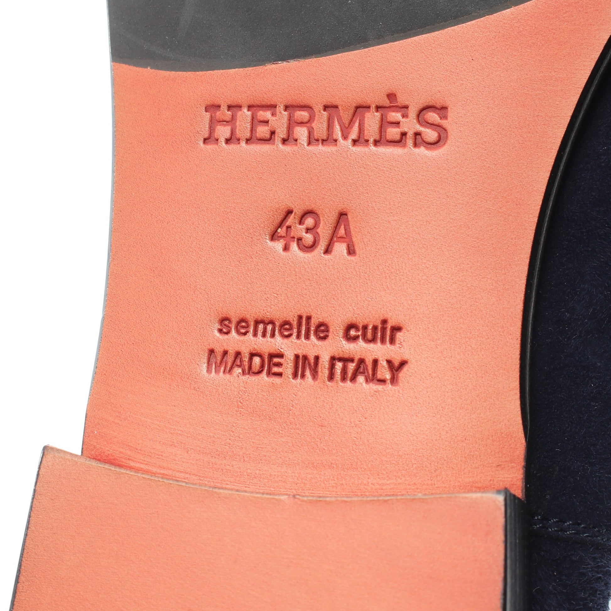 エクリプス モカシン スエード ネイビー エルメス シューズ HERMES