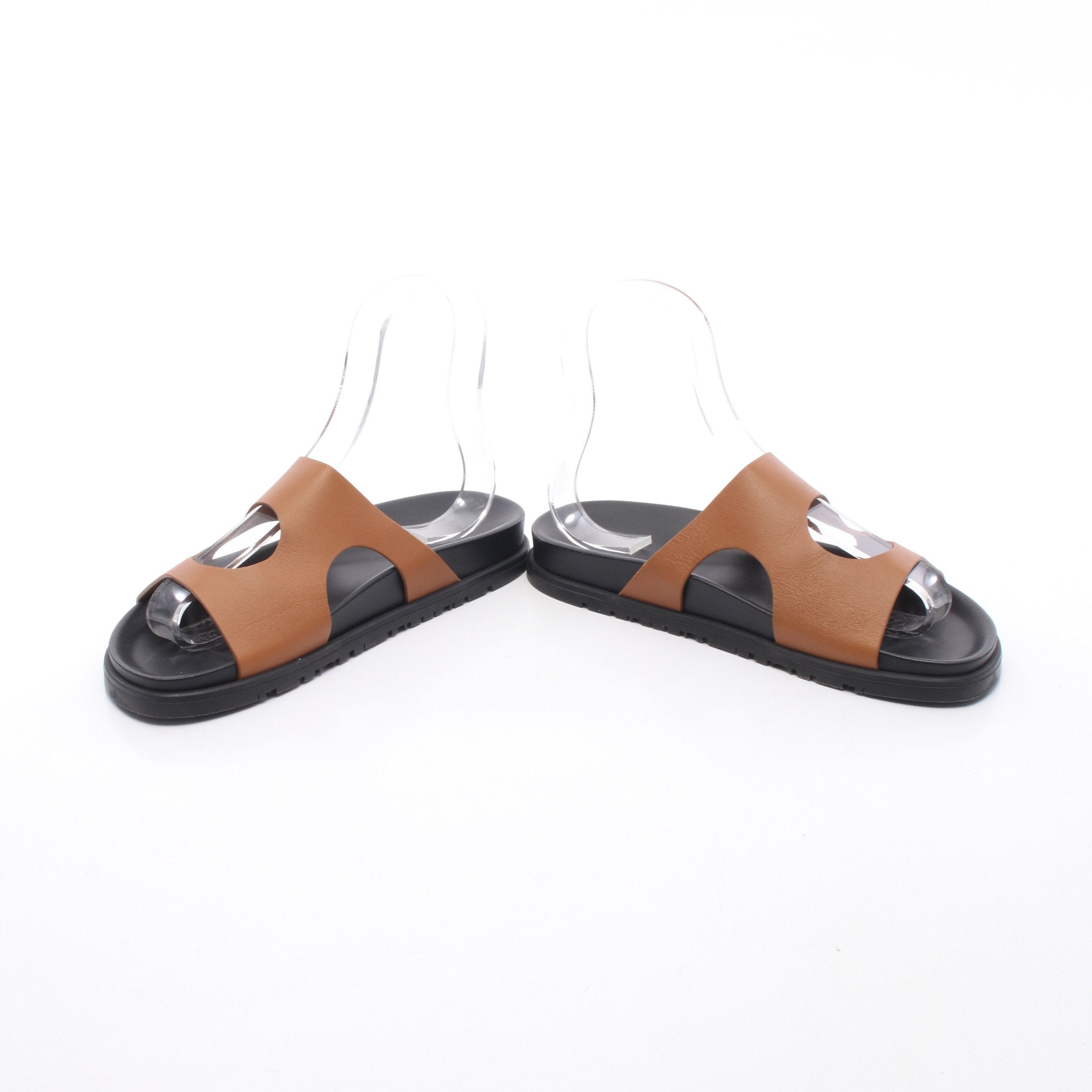 エディット サンダル レザー ブラウン エルメス – RECLO