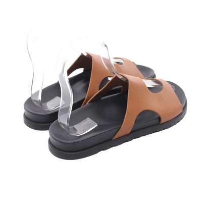 エディット サンダル レザー ブラウン エルメス シューズ HERMES