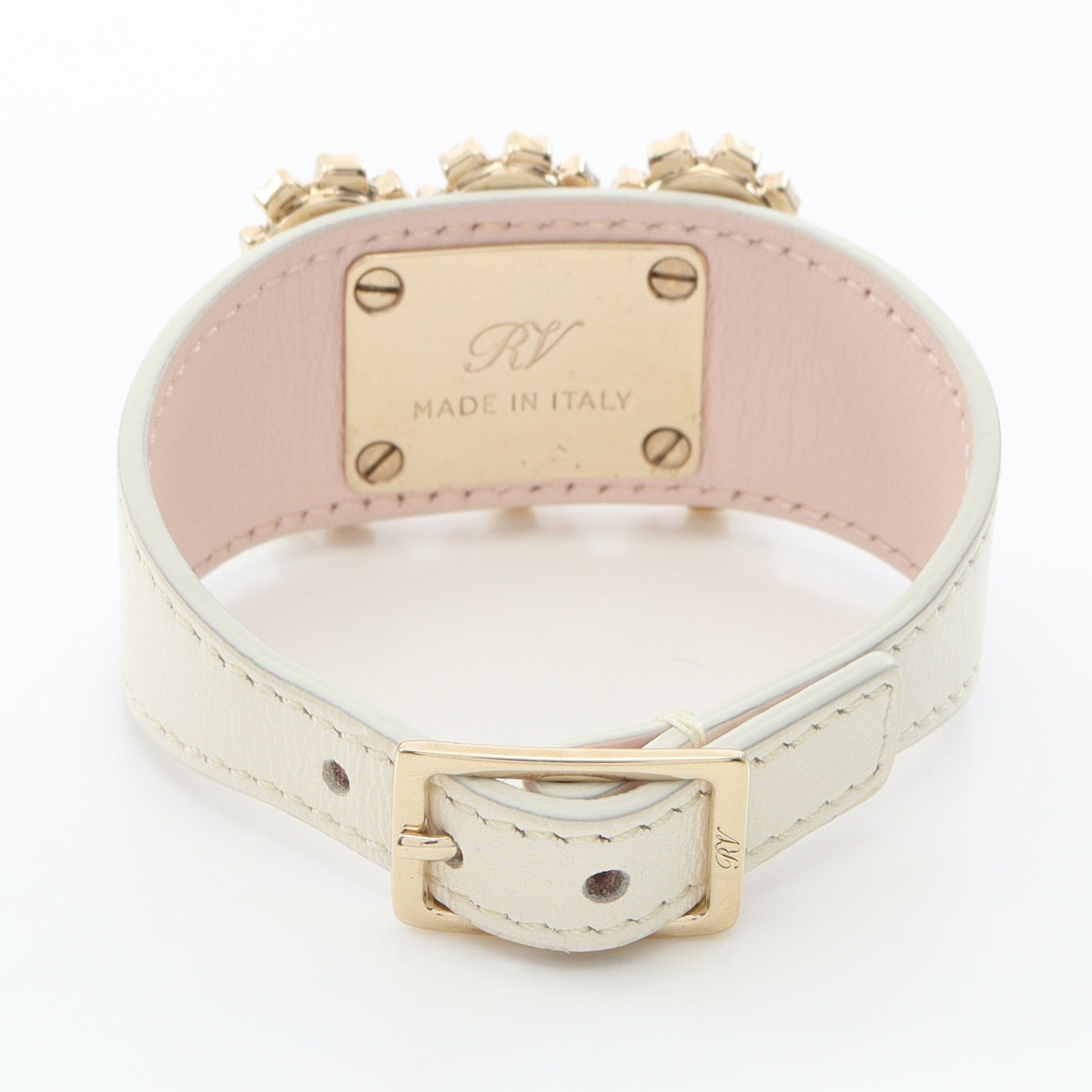 エフロレッセンス ビジュー ブレスレット レザー ラインストーン オフホワイト ロジェヴィヴィエ アクセサリー Roger Vivier