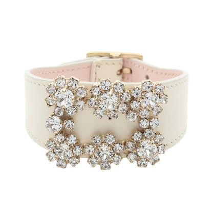 エフロレッセンス ビジュー ブレスレット レザー ラインストーン オフホワイト ロジェヴィヴィエ アクセサリー Roger Vivier