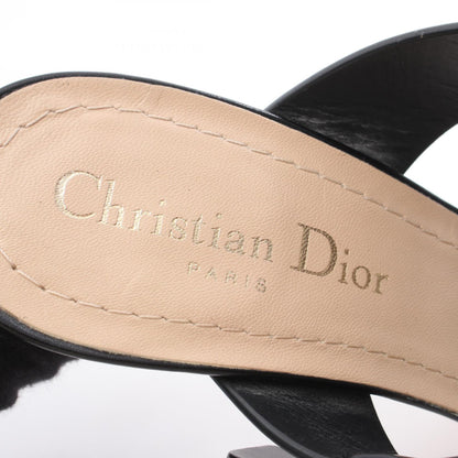 ミュール サンダル ファブリック レザー ブラック クリスチャンディオール シューズ Christian Dior