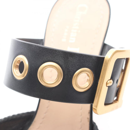 ミュール サンダル ファブリック レザー ブラック クリスチャンディオール シューズ Christian Dior