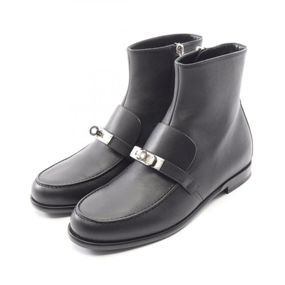 ケルシー ケリーバックル ショート ブーツ レザー ブラック エルメス シューズ HERMES