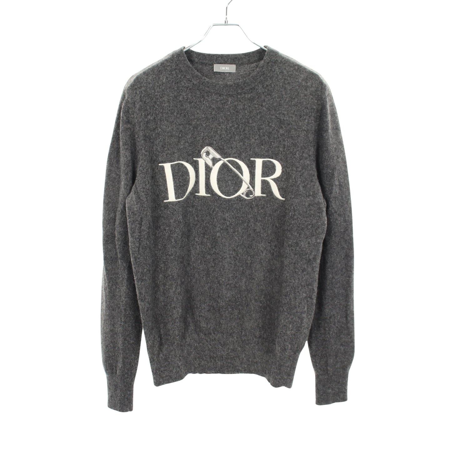 DIOR × JUDY BLAME 043M610AT202 ロゴ刺繍 ニット ウール グレー ディオール トップス DIOR