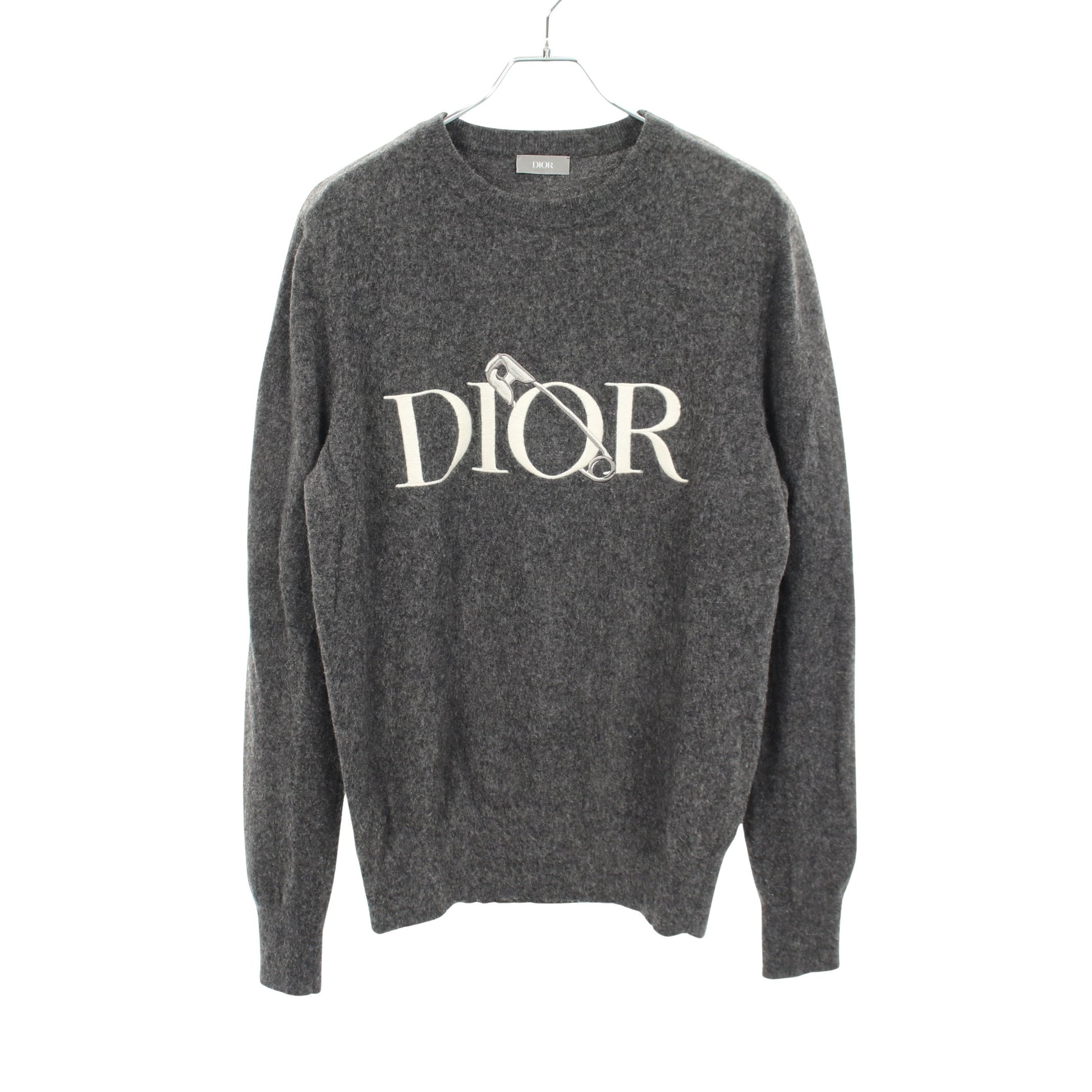DIOR × JUDY BLAME 043M610AT202 ロゴ刺繍 ニット ウール グレー ディオール トップス DIOR