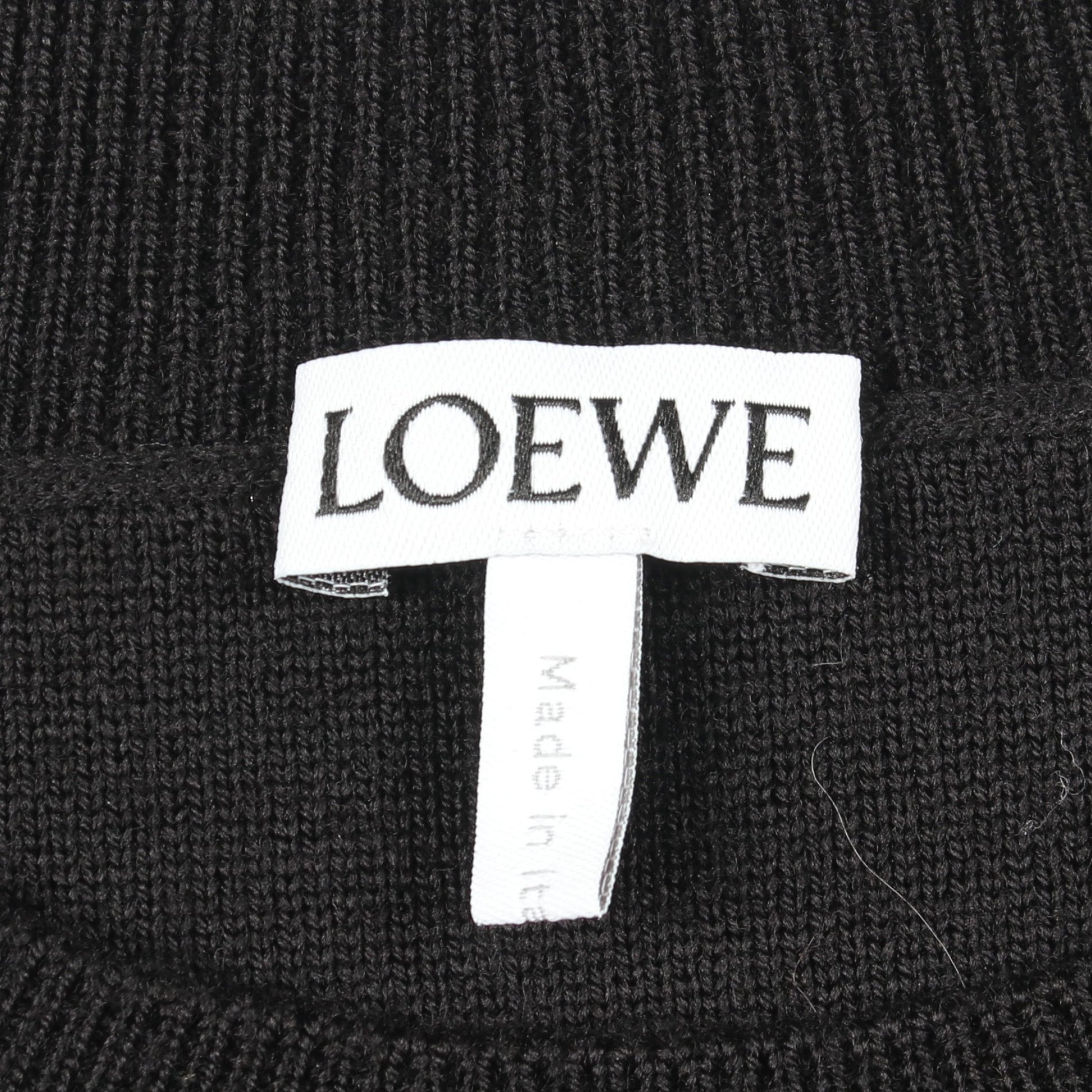 アナグラム クロップド ニット ウール ブラック ロエベ トップス LOEWE