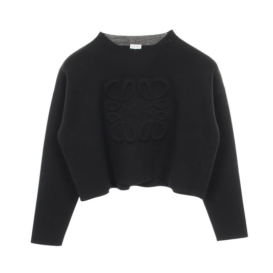 アナグラム クロップド ニット ウール ブラック ロエベ