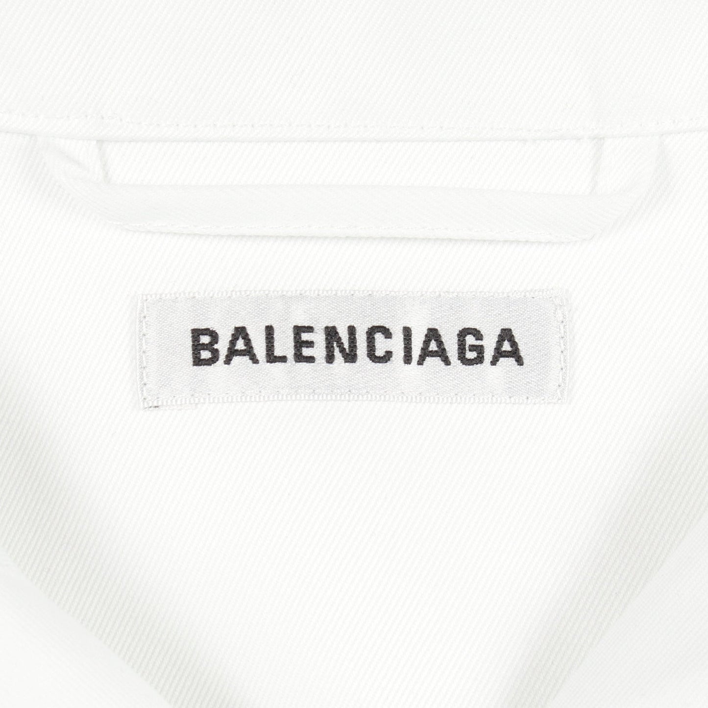 BB刺繍 長袖 シャツ コットン ホワイト バレンシアガ トップス BALENCIAGA