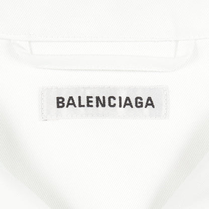 BB刺繍 長袖 シャツ コットン ホワイト バレンシアガ トップス BALENCIAGA