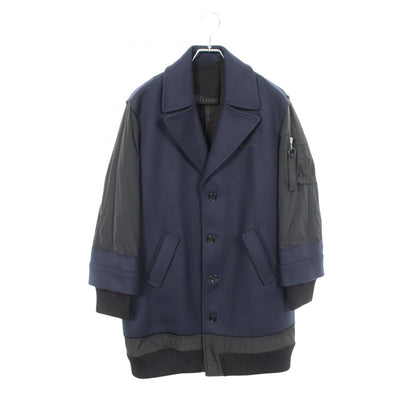 ドッキング 切替 コート コート ウール ネイビー ブラック レッドヴァレンティノ アウター RED VALENTINO