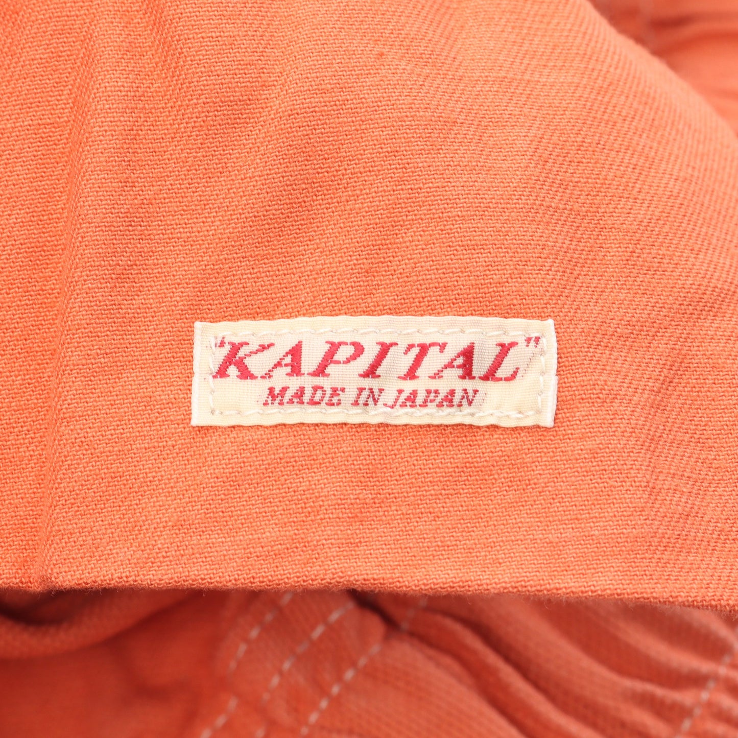 リペアマントラックパンツ ロゴプリント ワイドパンツ コットン オレンジ キャピタル ボトムス KAPITAL