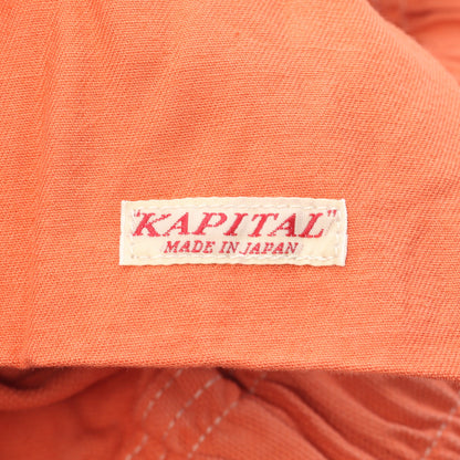 リペアマントラックパンツ ロゴプリント ワイドパンツ コットン オレンジ キャピタル ボトムス KAPITAL