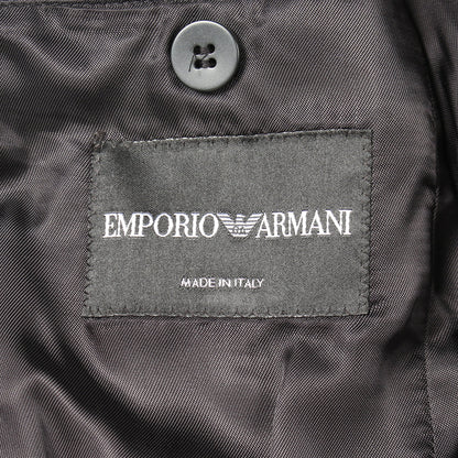 ダブルカラー 切替 ピーコート ウール ポリアミド ブラック エンポリオアルマーニ アウター EMPORIO ARMANI