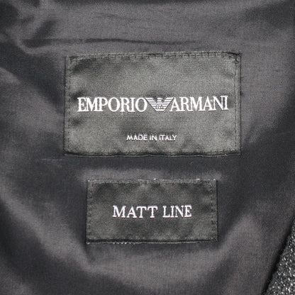 MATT LINE ツイード ジップアップ ジャケット レーヨン コットン ウール ダークグレー エンポリオアルマーニ