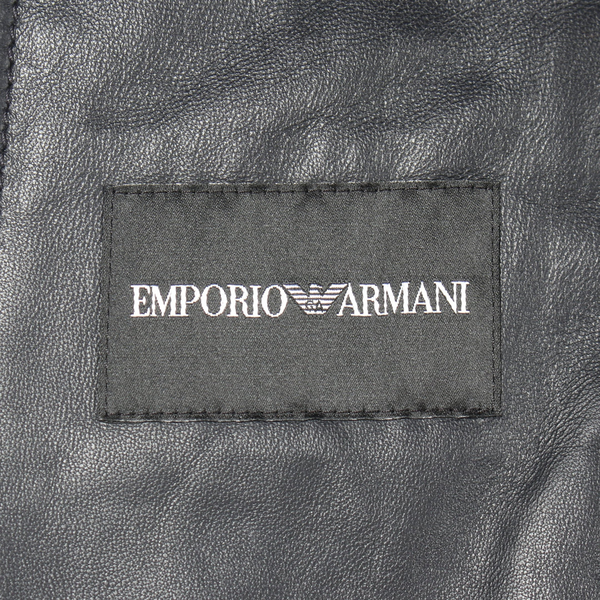 格子ジャガード ニット 切替 レザージャケット レザー ウール ダークネイビー グレー エンポリオアルマーニ アウター EMPORIO ARMANI