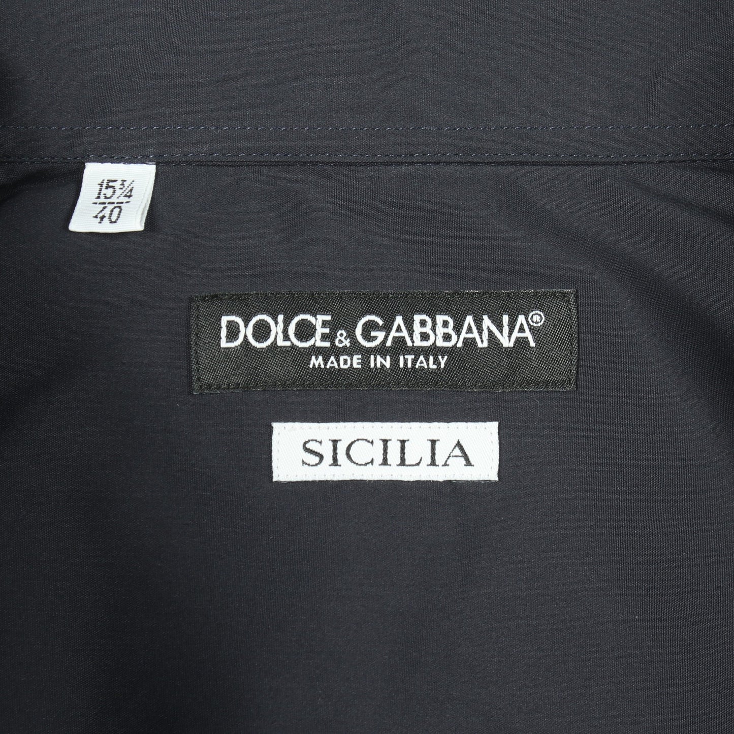 シチリアフィット レース 長袖 シャツ コットン ネイビー ドルチェアンドガッバーナ トップス DOLCE&GABBANA
