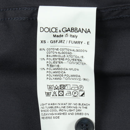 シチリアフィット レース 長袖 シャツ コットン ネイビー ドルチェアンドガッバーナ トップス DOLCE&GABBANA