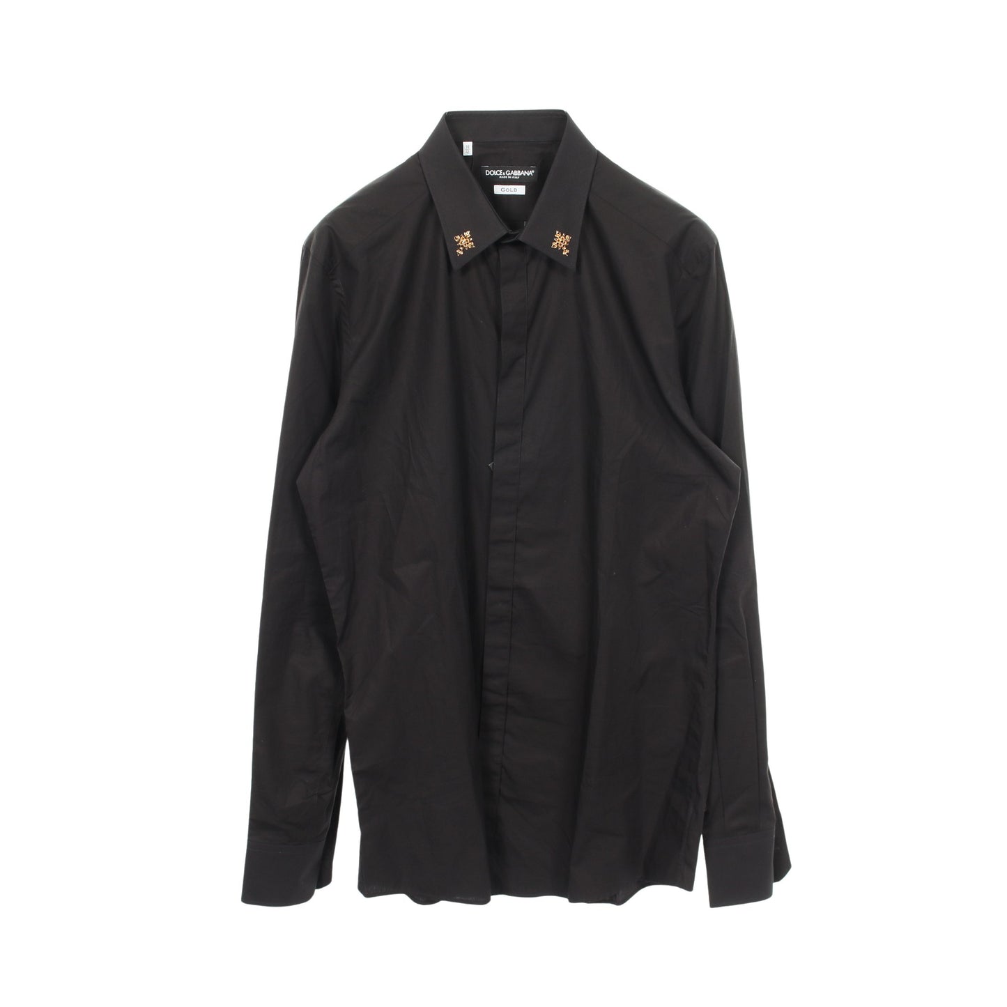 ゴールドフィット 長袖 シャツ コットン ブラック ドルチェアンドガッバーナ トップス DOLCE&GABBANA