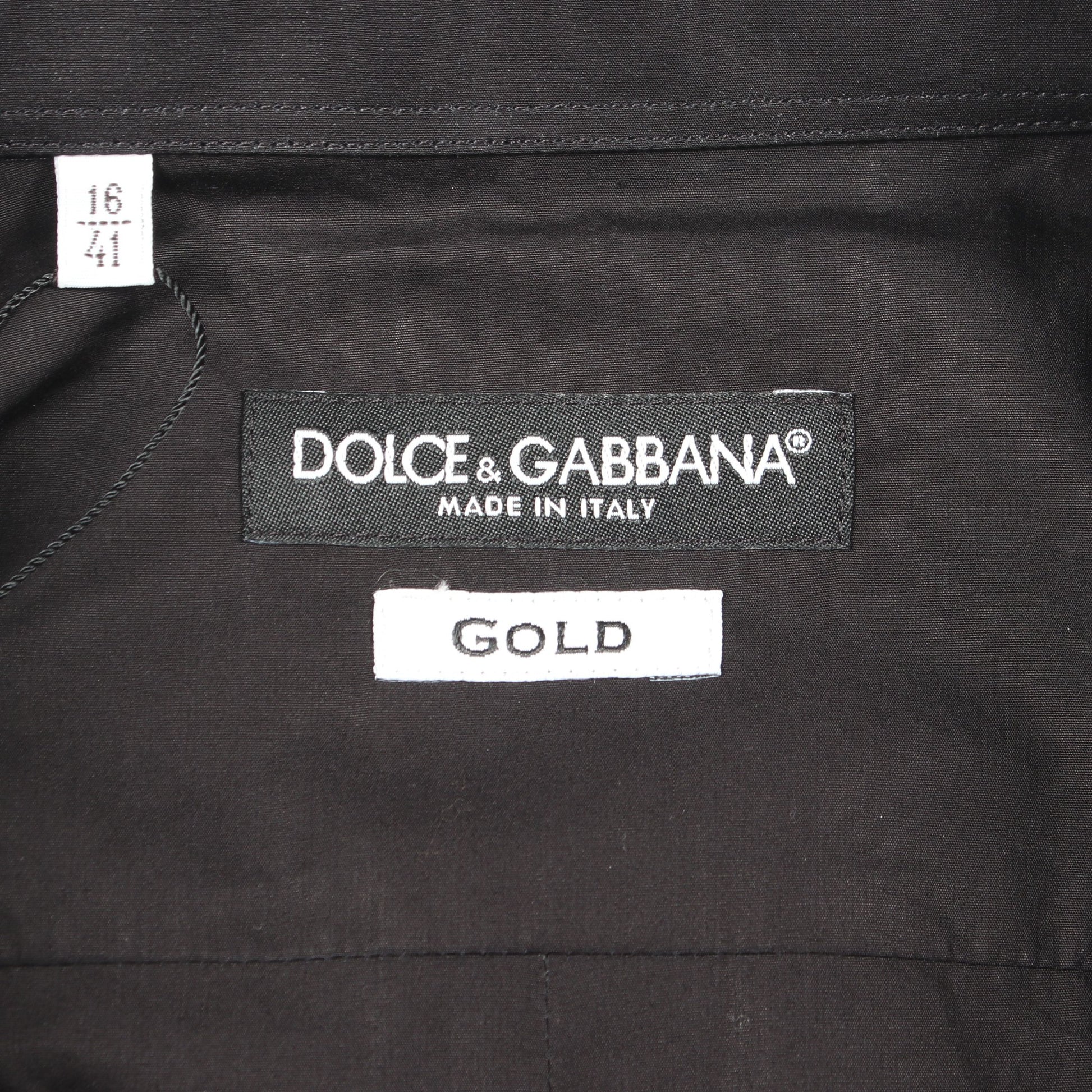 ゴールドフィット 長袖 シャツ コットン ブラック ドルチェアンドガッバーナ トップス DOLCE&GABBANA