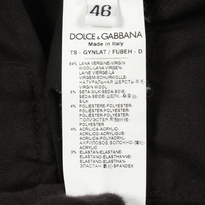 裾ジップ テーパード パンツ ウール ブラック ドルチェアンドガッバーナ