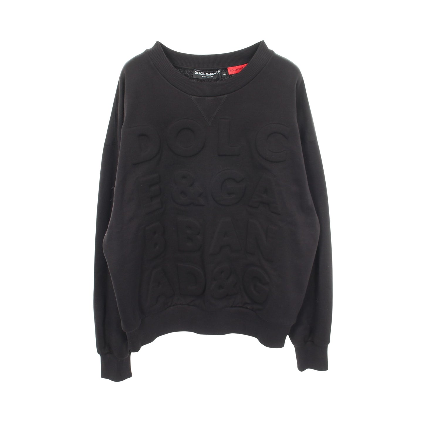 DGMILLENNIALS エンボスロゴ スウェットシャツ コットン ブラック ドルチェアンドガッバーナ トップス DOLCE&GABBANA