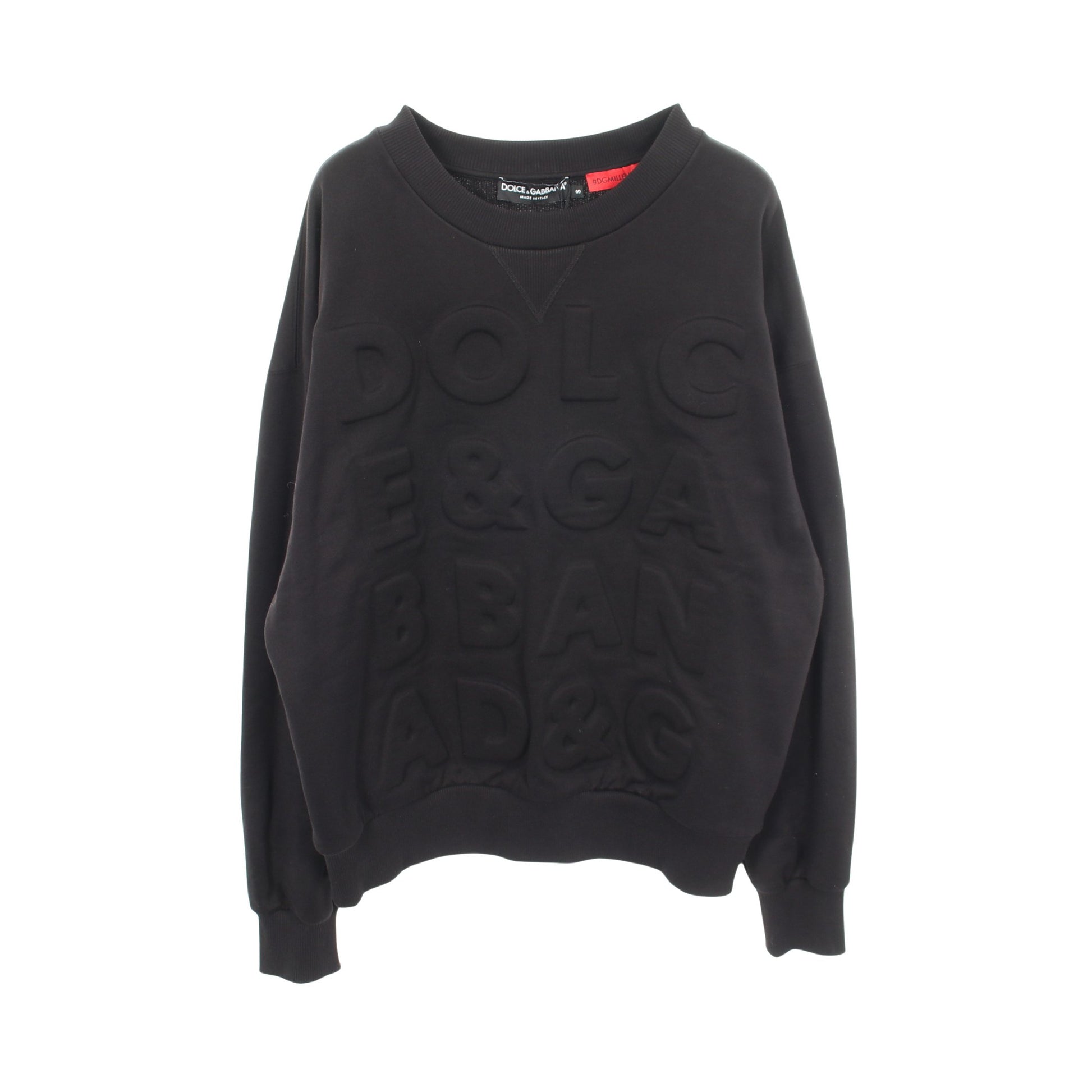 DGMILLENNIALS エンボスロゴ スウェットシャツ コットン ブラック ドルチェアンドガッバーナ トップス DOLCE&GABBANA