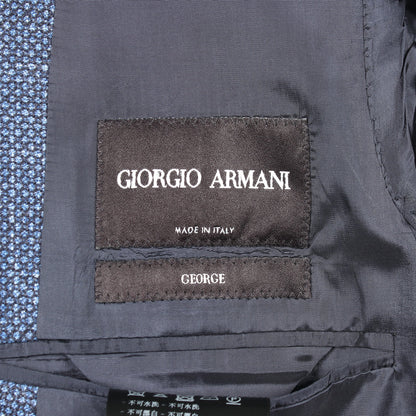 GEORGE テーラードジャケット ウール シルク リネン ブルー ジョルジオアルマーニ