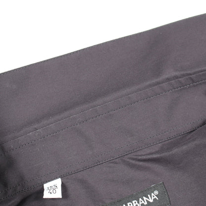 DG刺繍 フリル シャツ コットン ダークネイビー ドルチェアンドガッバーナ