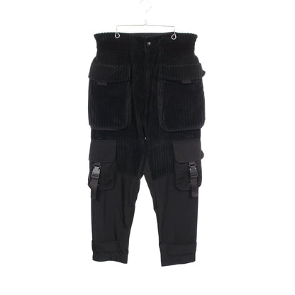 コーデュロイ 切替 パンツ コットン ブラック ドルチェアンドガッバーナ