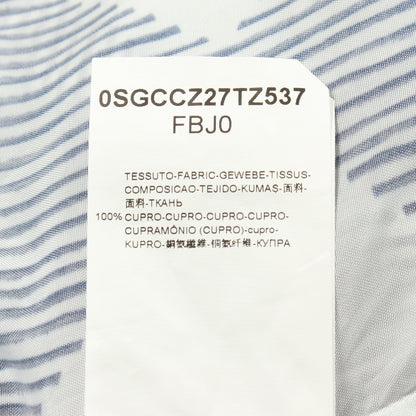 ストライプ 総柄 シャツ キュプラ ブルー ホワイト ジョルジオアルマーニ