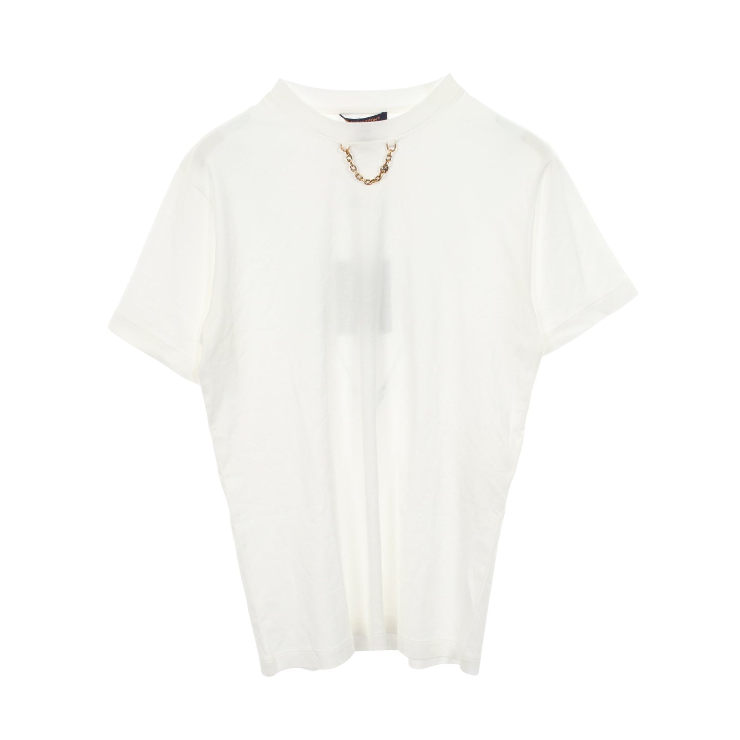 チェーンディテール 半袖Tシャツ コットン ホワイト ルイヴィトン トップス LOUIS VUITTON