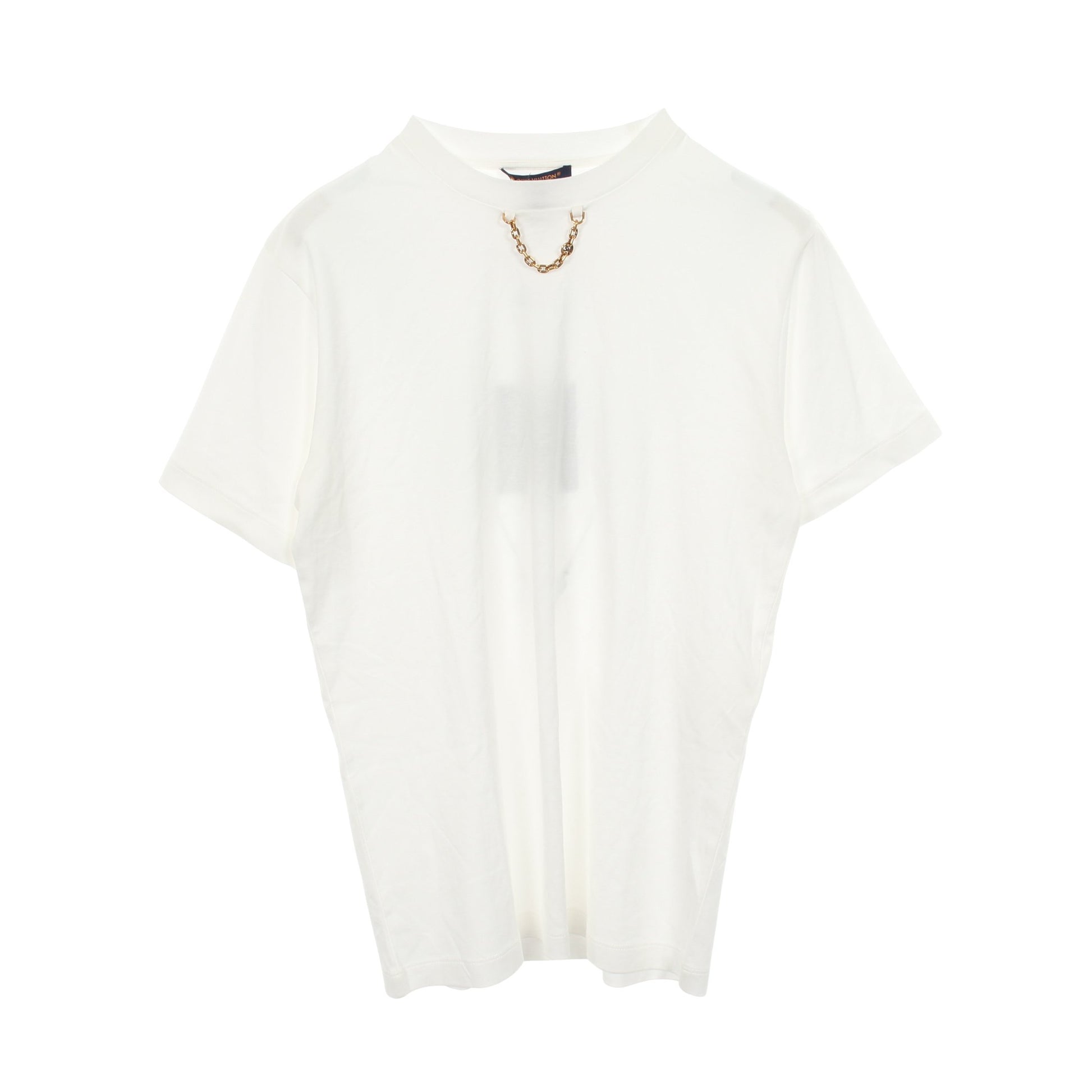チェーンディテール 半袖Tシャツ コットン ホワイト ルイヴィトン トップス LOUIS VUITTON