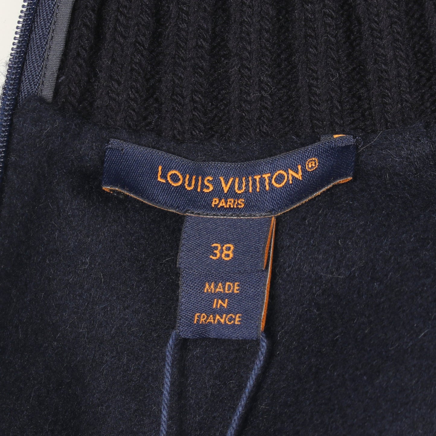 ハイネック 切替 ワンピース キャメル ネイビー ルイヴィトン ワンピース LOUIS VUITTON