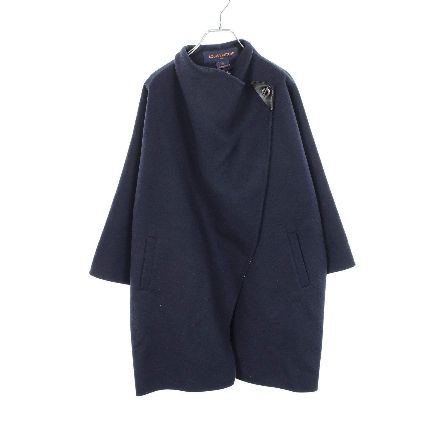 Double Face Drape Front Coat ダブルフェイスドレープ フロント コート ウール ネイビー ルイヴィトン アウター LOUIS VUITTON