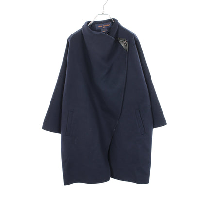Double Face Drape Front Coat ダブルフェイスドレープ フロント コート ウール ネイビー ルイヴィトン アウター LOUIS VUITTON