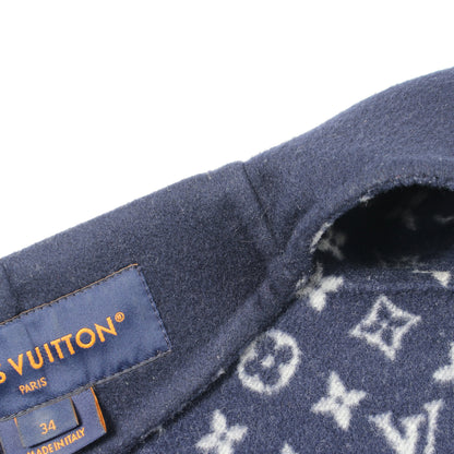 Double Face Drape Front Coat ダブルフェイスドレープ フロント コート ウール ネイビー ルイヴィトン アウター LOUIS VUITTON