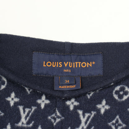 Double Face Drape Front Coat ダブルフェイスドレープ フロント コート ウール ネイビー ルイヴィトン アウター LOUIS VUITTON