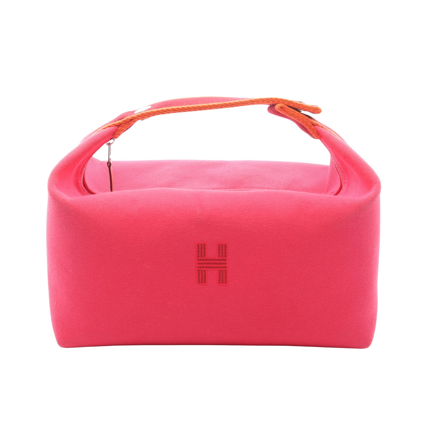 ブリッドアブラックGM ハイビスカス ハンドバッグ キャンバス ピンク ボルドー オレンジ シルバー金具 エルメス バッグ HERMES