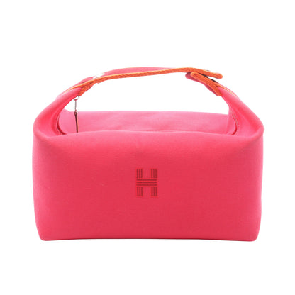 ブリッドアブラックGM ハイビスカス ハンドバッグ キャンバス ピンク ボルドー オレンジ シルバー金具 エルメス バッグ HERMES