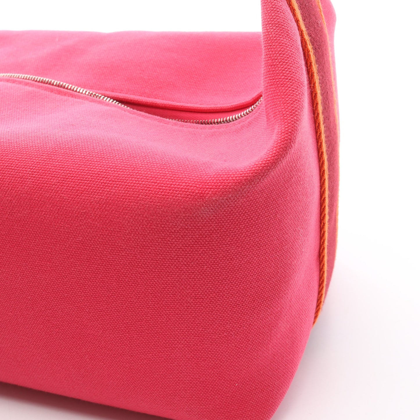 ブリッドアブラックGM ハイビスカス ハンドバッグ キャンバス ピンク ボルドー オレンジ シルバー金具 エルメス バッグ HERMES