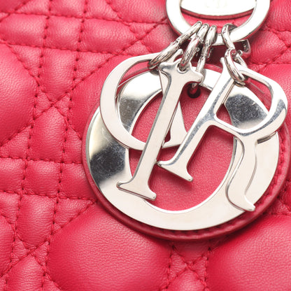 LADY DIOR レディディオール カナージュ 2WAY ハンドバッグ レザー ピンクパープル クリスチャンディオール バッグ Christian Dior